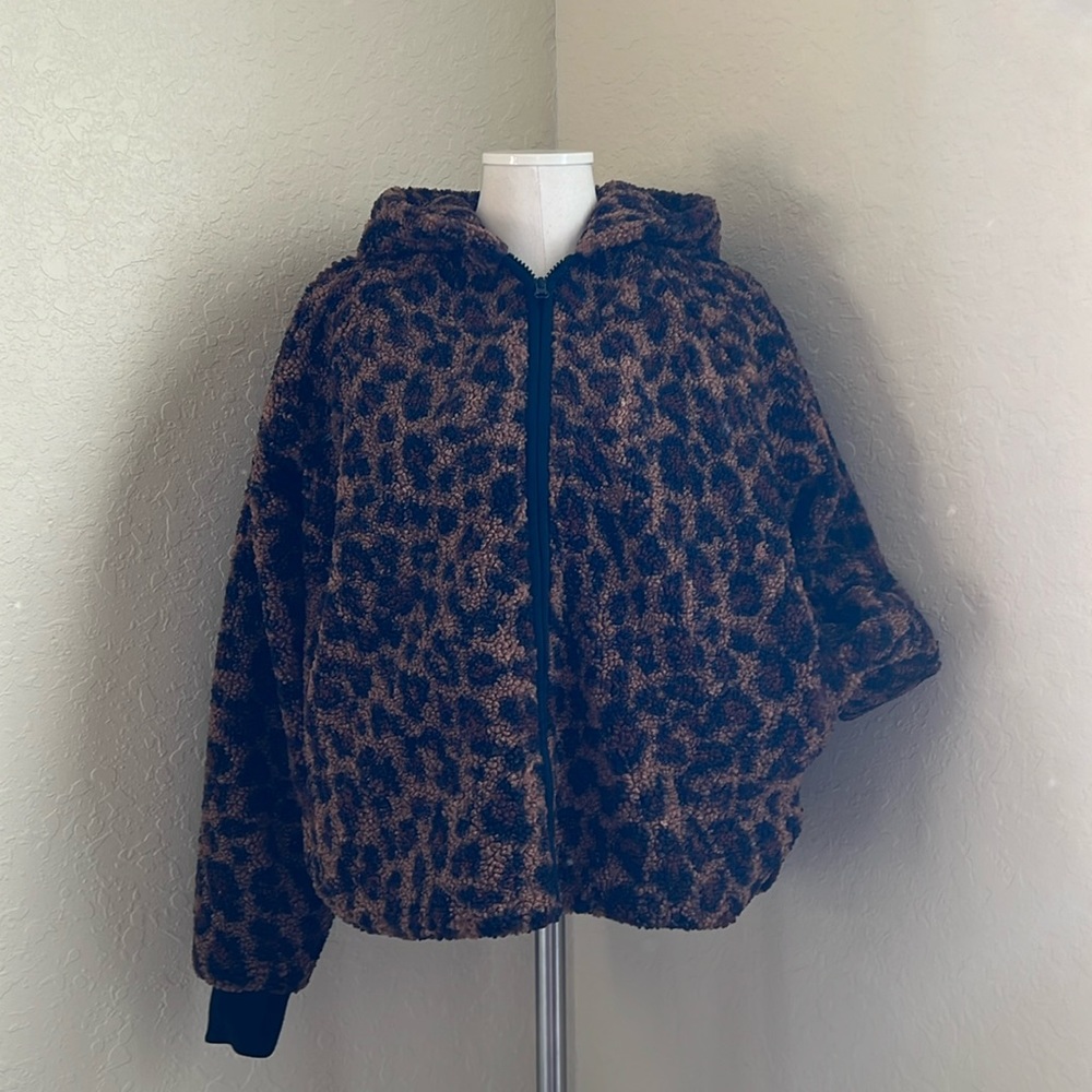 Lou&Grey Full Zip Teddy Leopard Jacket
